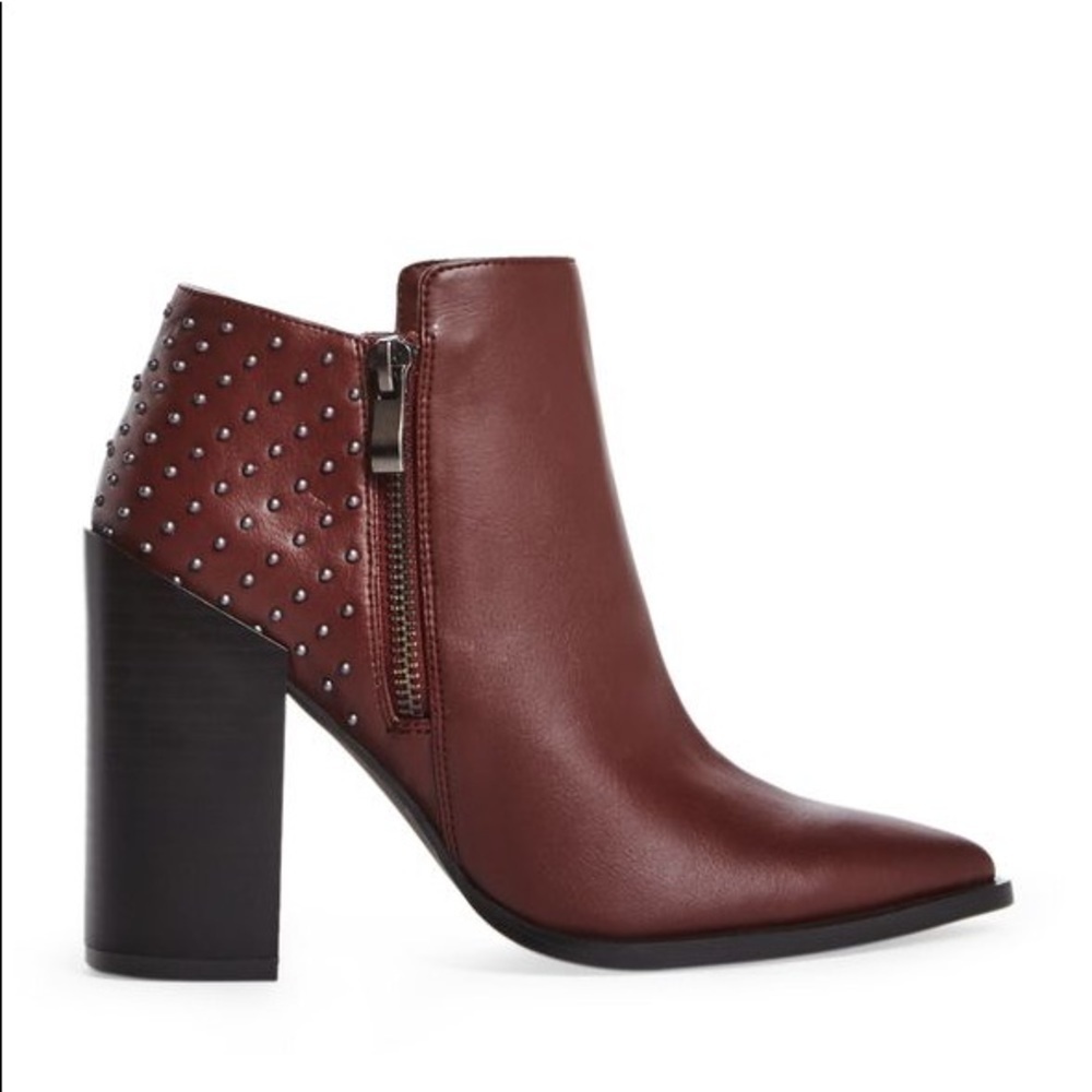 NWOT JUSTFAB Tonlie burgundy booties - Picture 2 of 7